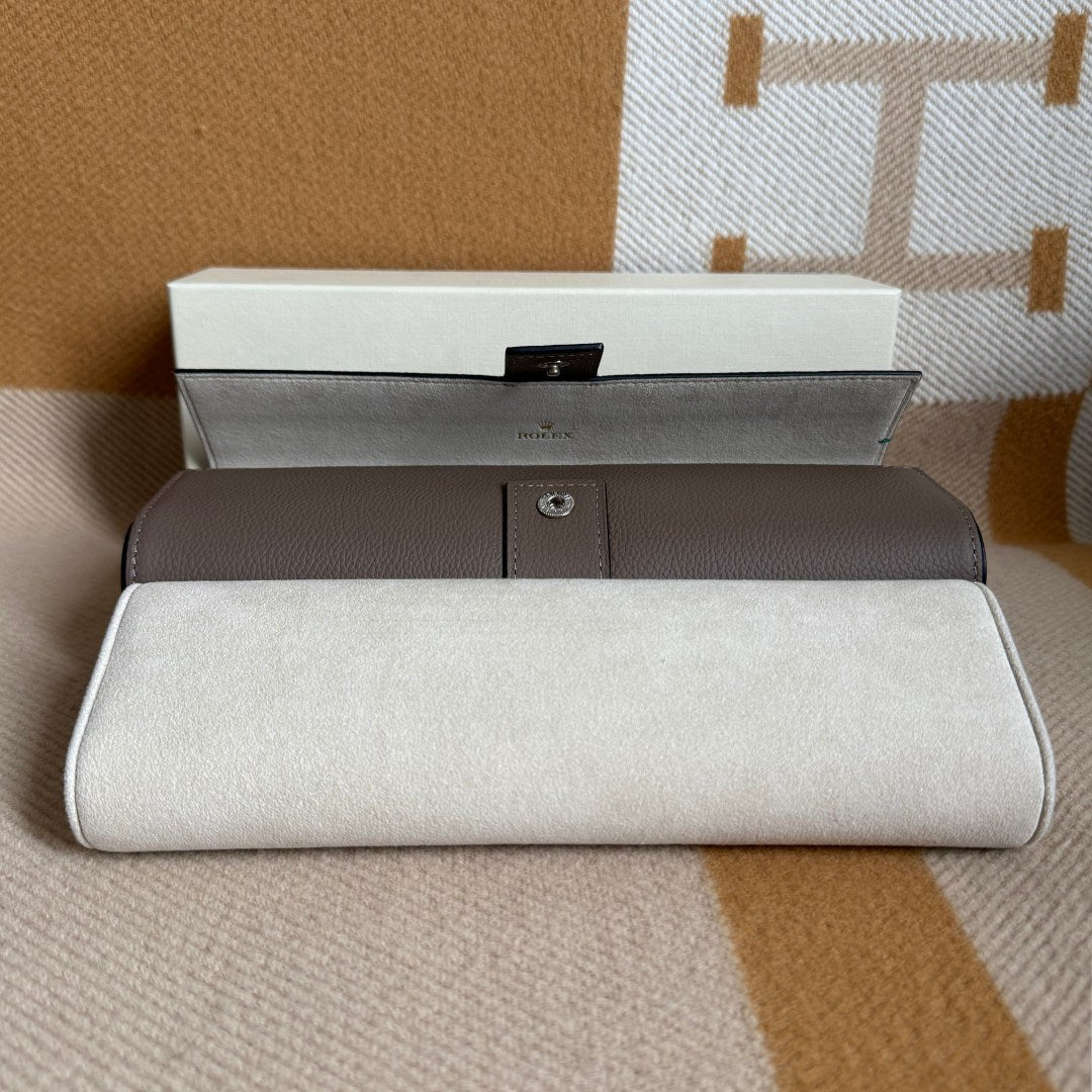 Rolex Grey Taupe Leather Watch Case