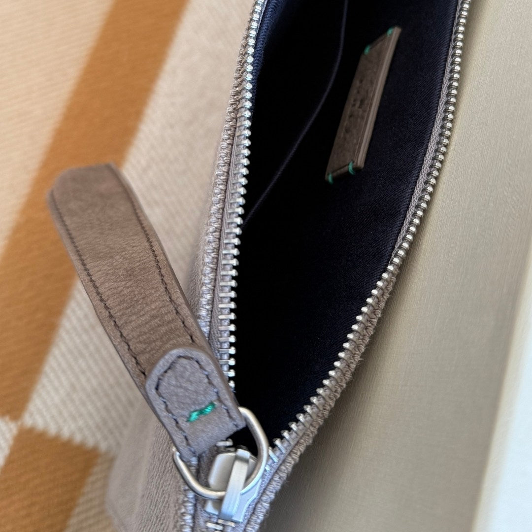 Rolex Grey Leather Hand Pouch