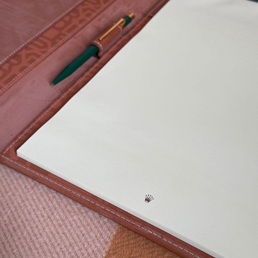 Rolex Vintage Swift Leather Notepad Set