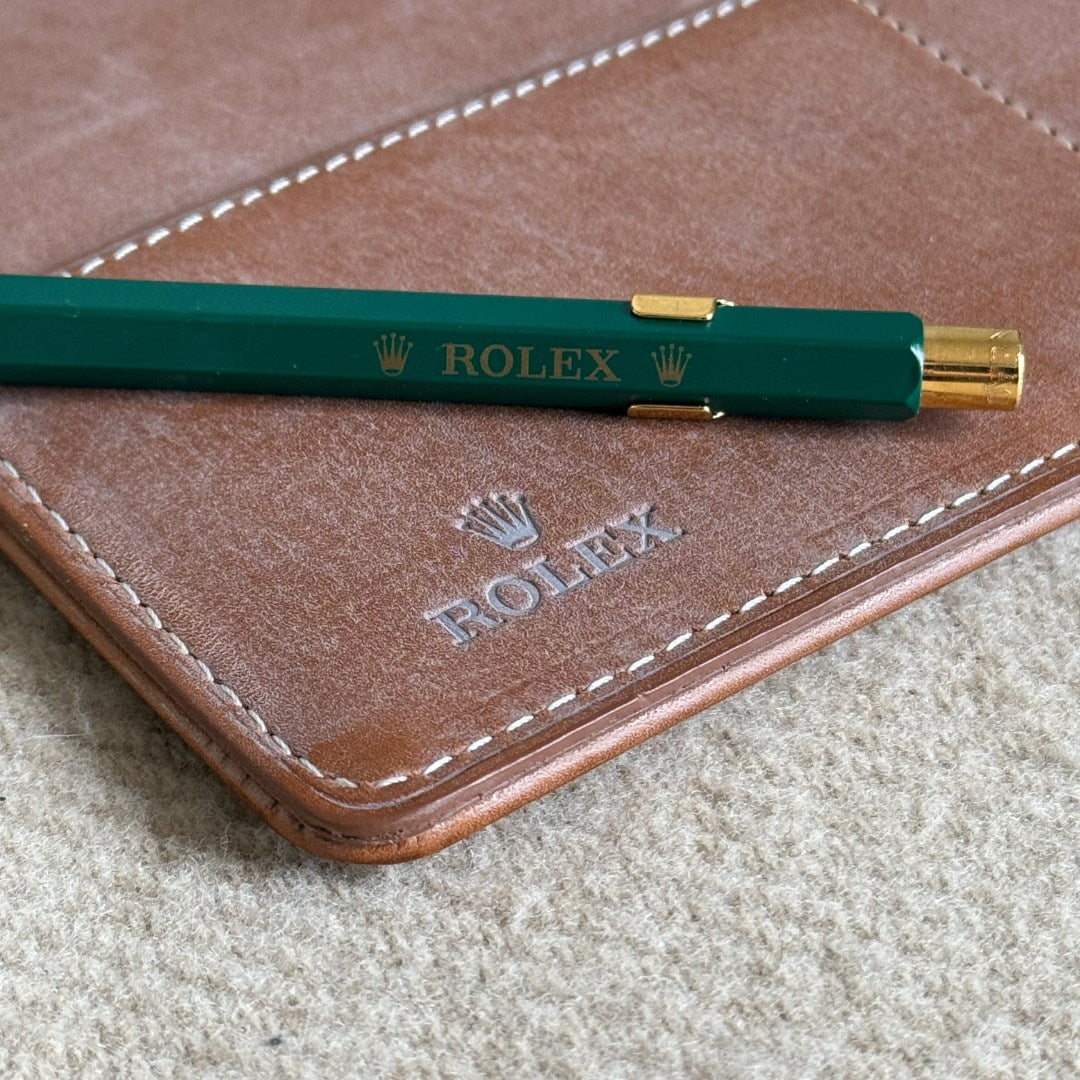 Rolex Vintage Swift Leather Notepad Set