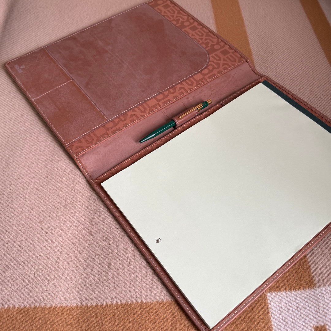 Rolex Vintage Swift Leather Notepad Set
