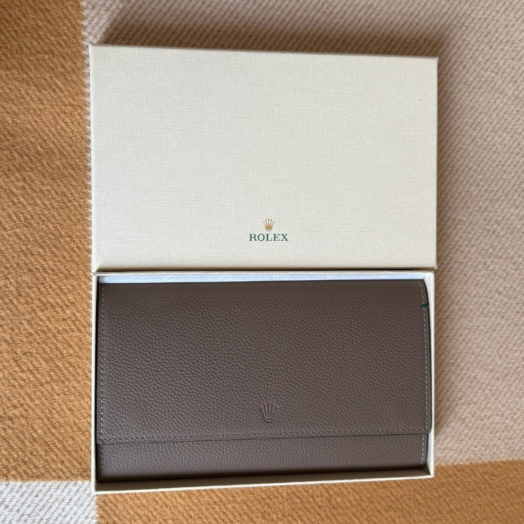 Rolex Prestige Taupe Leather Trio Watch Holder