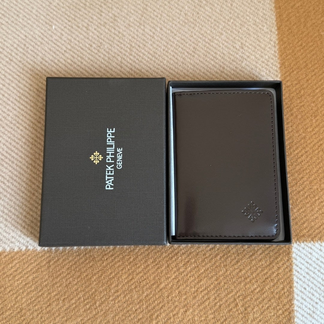 Patek Philippe Signature Glossy Brown Leather Wallet