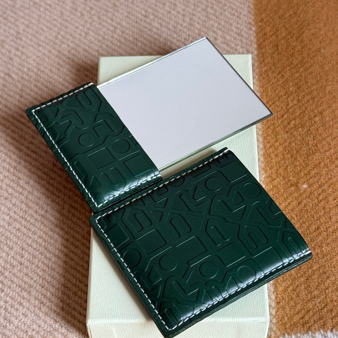Rolex Green Leather Pocket Mirror
