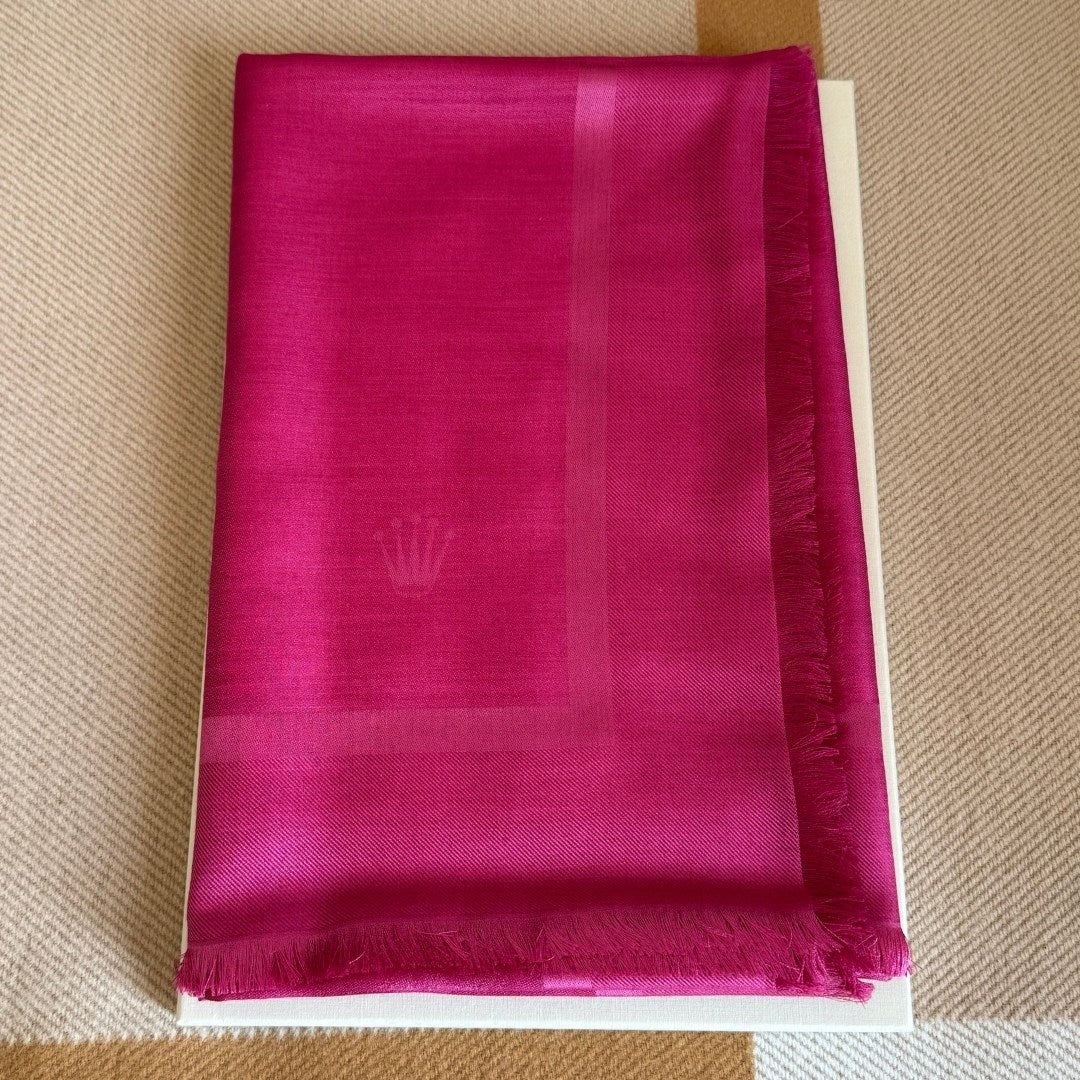 Rolex Pink Fuchsia Silk Scarf