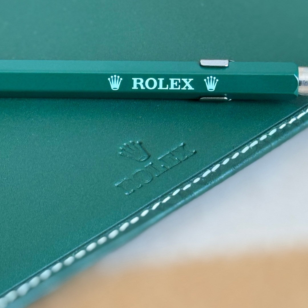 Rolex Green Leather Notebook Set