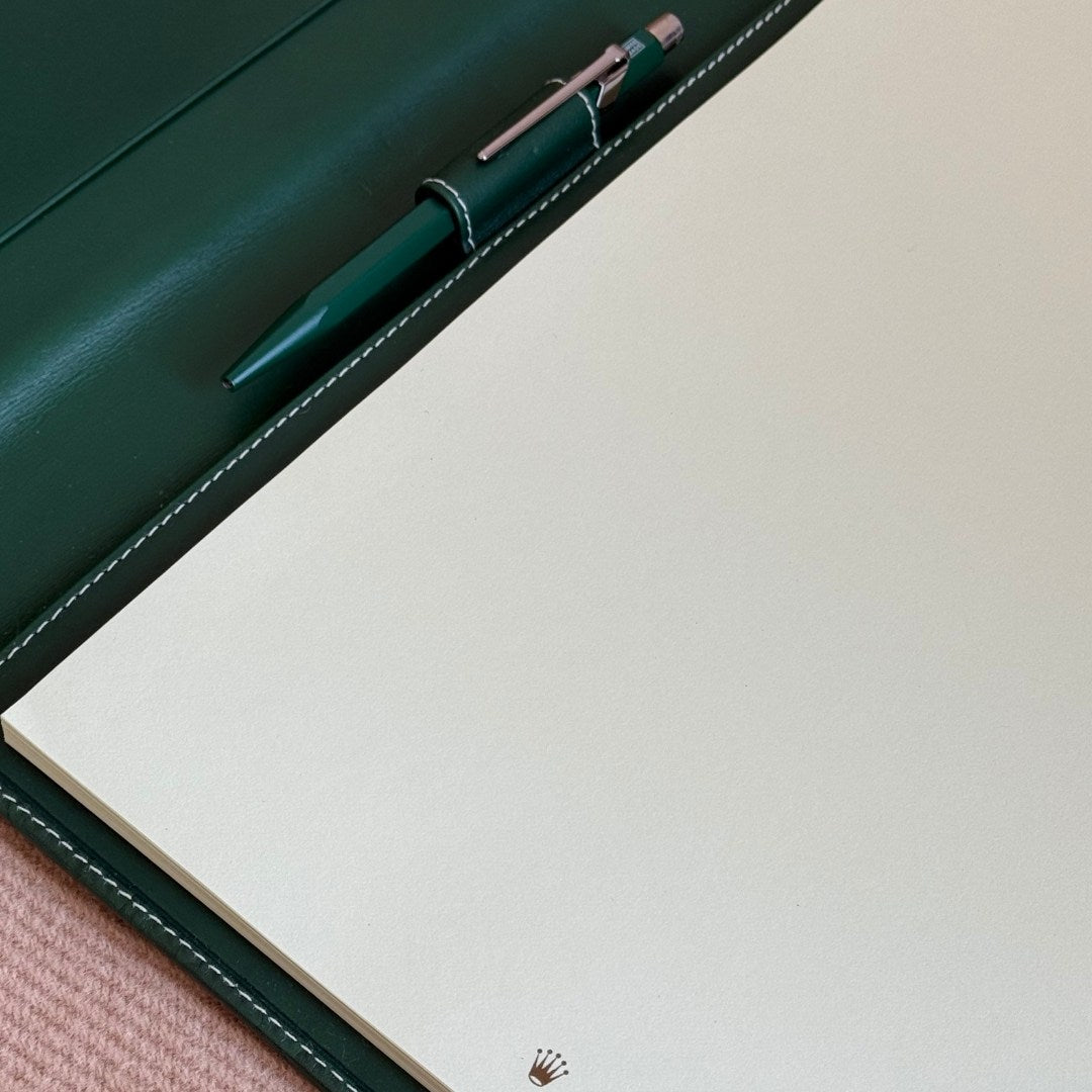 Rolex Green Leather Notebook Set
