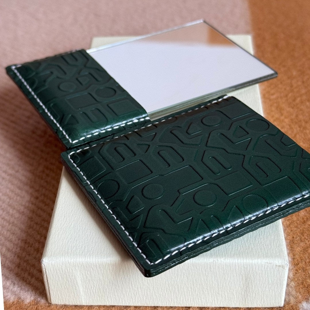 Rolex Green Leather Pocket Mirror