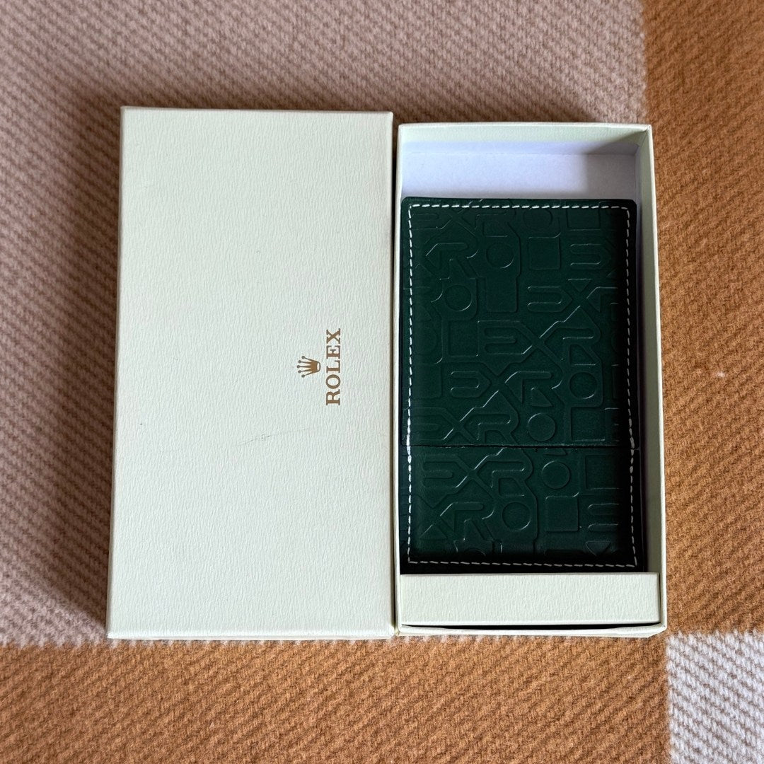 Rolex Green Leather Pocket Mirror