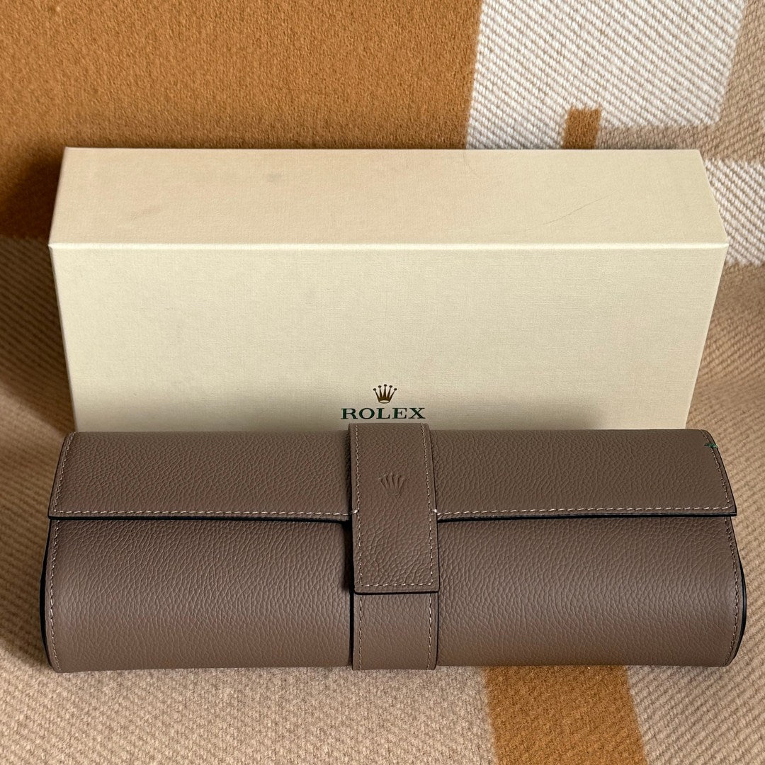 Rolex Grey Taupe Leather Watch Case