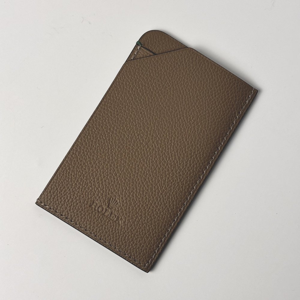 Rolex Taupe Leather Slimline Cardholder